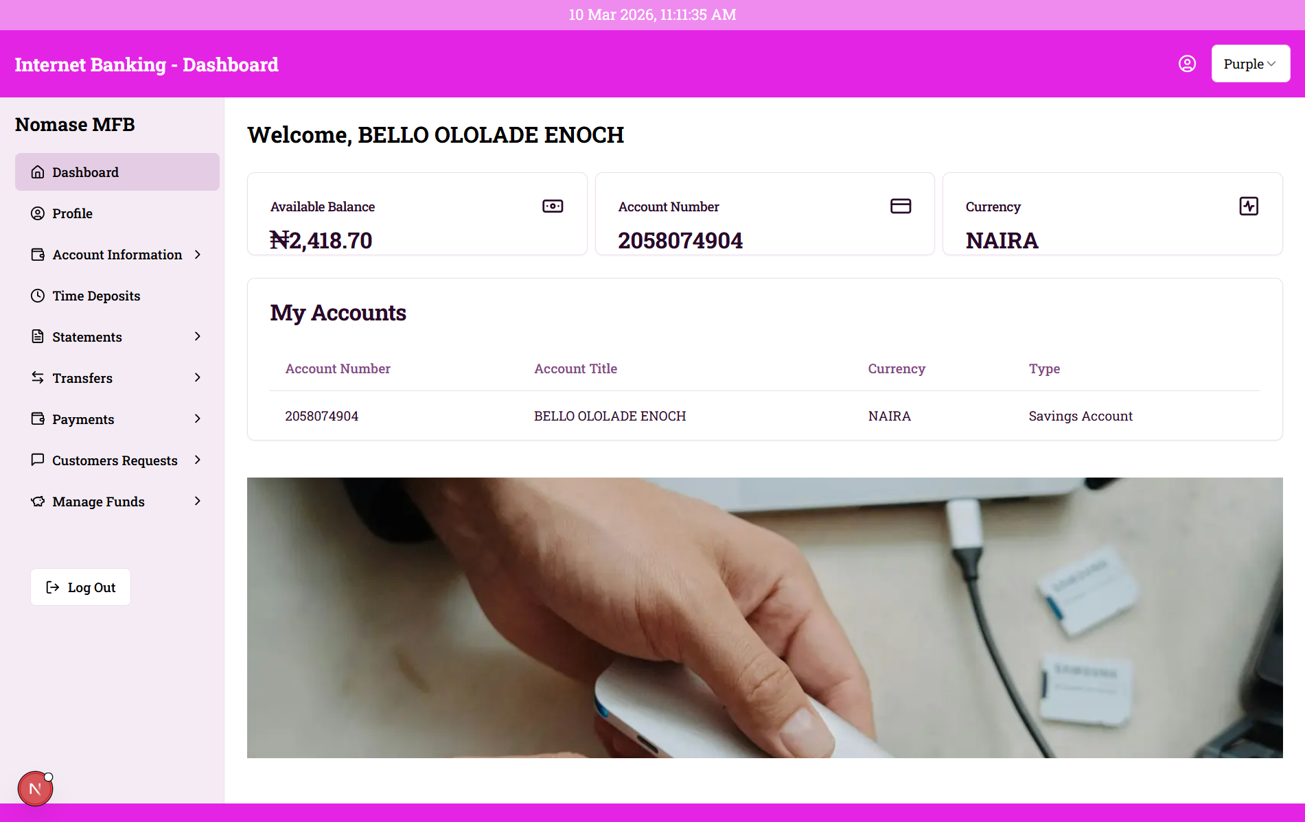 Nomase Internet Banking